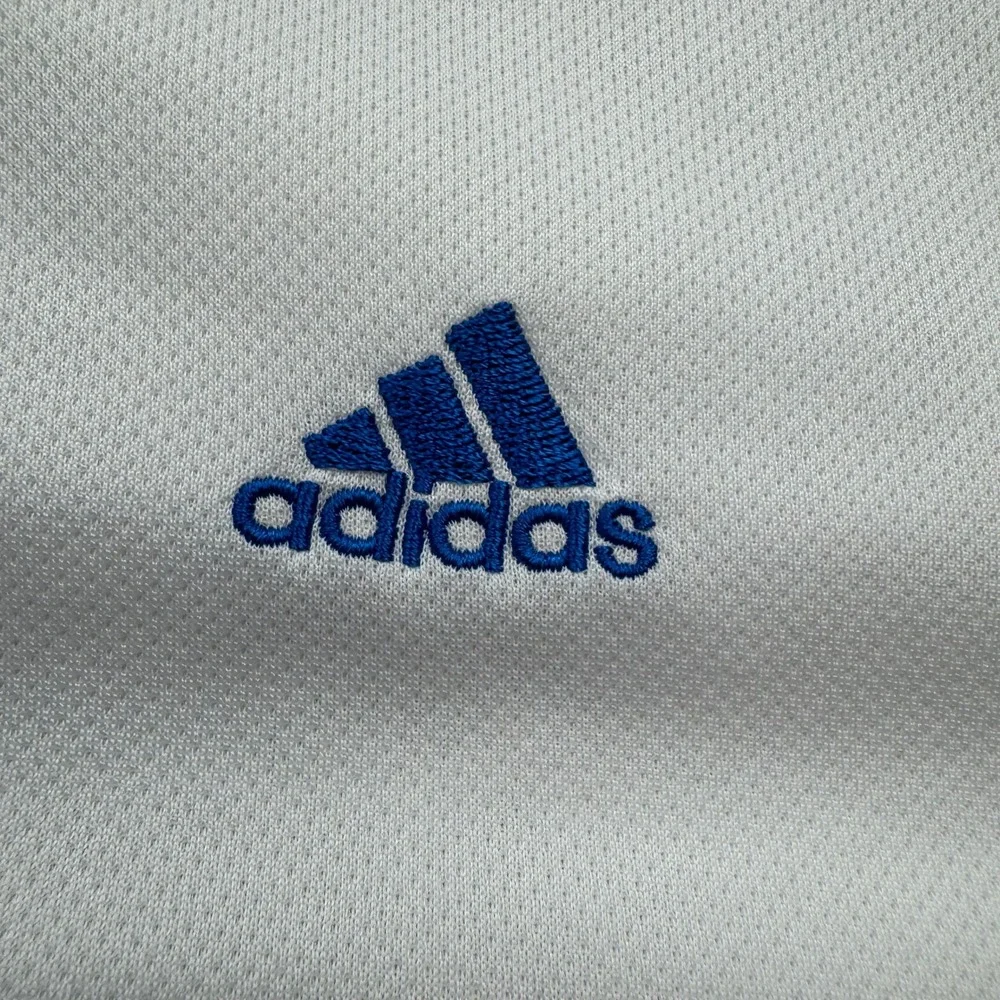 Adidas Climalite Polo Shirt Mens XL White Blue 3-Stripes Golf Sport Fisherman